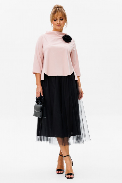 Блуза, юбка Mubliz 137 пудра - фото 4