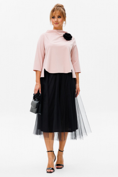 Блуза, юбка Mubliz 137 пудра - фото 3