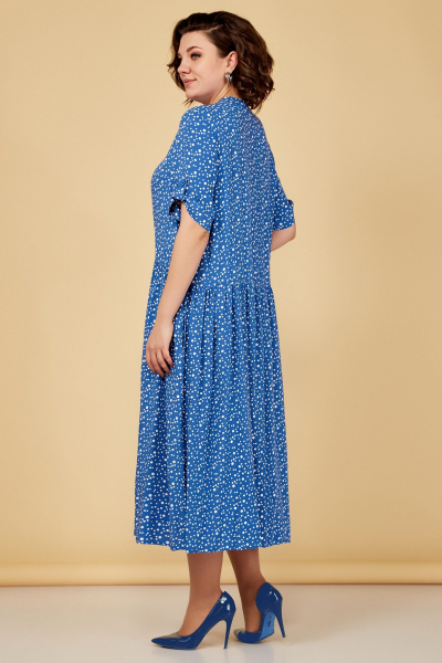 Летнее платье расширенный силуэт короткий рукав Медея и К 2208 василек - фото 7