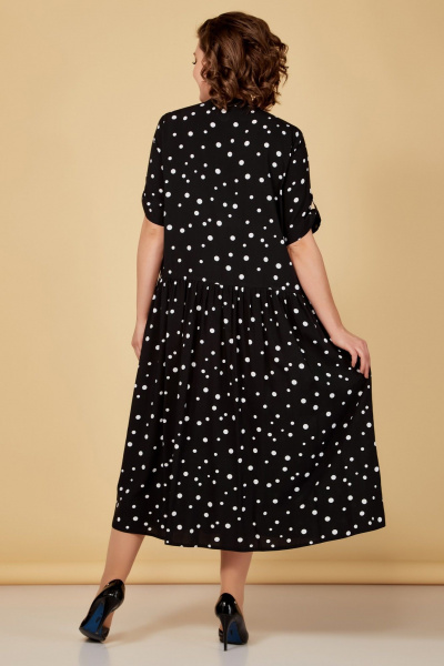Летнее платье с расширенным низом короткий рукав Медея и К 2208 черный - фото 7
