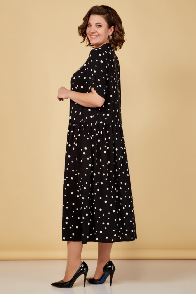 Летнее платье с расширенным низом короткий рукав Медея и К 2208 черный - фото 6