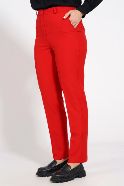 Красные летние брюки классического кроя из текстиля Медея и К 2209 красный - фото 2