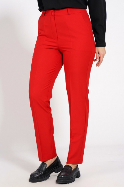 Красные летние брюки классического кроя из текстиля Медея и К 2209 красный - фото 1