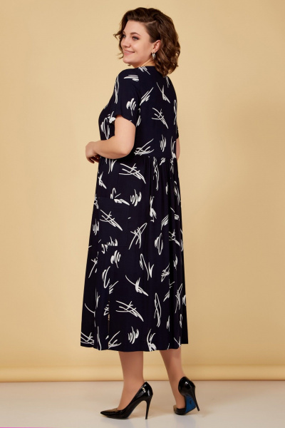 Летнее платье бело-синее короткий рукав Медея и К 2237 темно-синий - фото 5