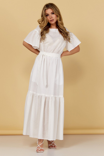 Летнее максиплатье с карманами и поясом Медея и К 2256 - фото 1