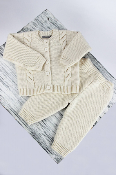 Детский комплект из шерсти и трикотажа с брюками и жакетом Полесье С6761-23 4С0662-Д43 92 экрю - фото 1