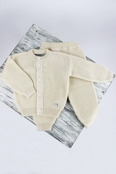 Детский комплект из шерсти и трикотажа с брюками и жакетом Полесье С6761-23 4С0662-Д43 86 экрю - фото 1