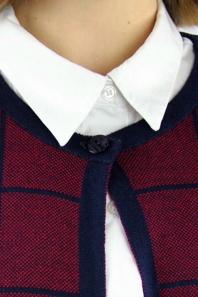 Удлиненный жакет из хлопка с застежкой на пуговицу Полесье С2395-18 9С0085-Д43 158,164 рубиновая_роза - фото 3