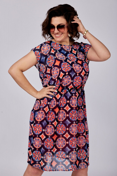 Платье по линии талии с комбинированной отделкой и удлиненными бретелями SOVITA 1189-2 - фото 7