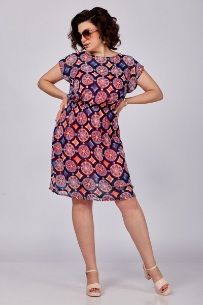 Платье по линии талии с комбинированной отделкой и удлиненными бретелями SOVITA 1189-2 - фото 6