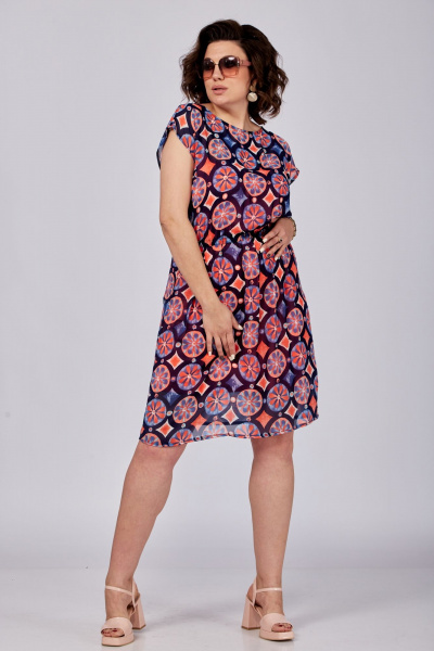 Платье по линии талии с комбинированной отделкой и удлиненными бретелями SOVITA 1189-2 - фото 5