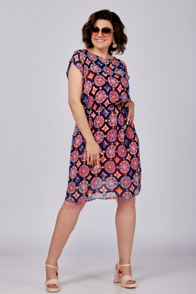 Платье по линии талии с комбинированной отделкой и удлиненными бретелями SOVITA 1189-2 - фото 3