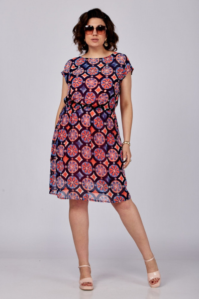 Платье по линии талии с комбинированной отделкой и удлиненными бретелями SOVITA 1189-2 - фото 1