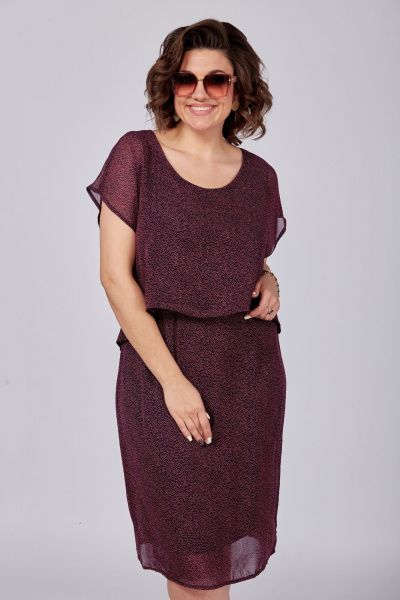 Платье прямого силуэта с трикотажной подкладкой и свободным кроем SOVITA 1190 - фото 6