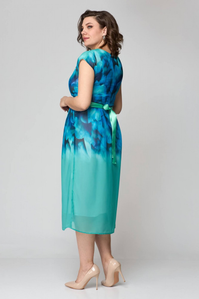 Платье нарядное из шифона с карманами и поясом Solomeya Lux 959 - фото 2