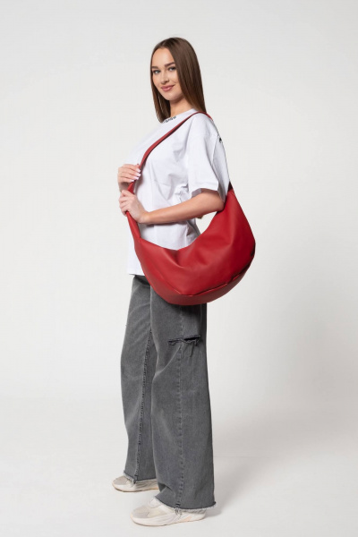 Красная экокожаная сумка стильная на каждый день MT.Style Dolly RED - фото 6