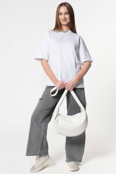 Белая экокожа сумка классическая на каждый день MT.Style Dolly WHITE - фото 5