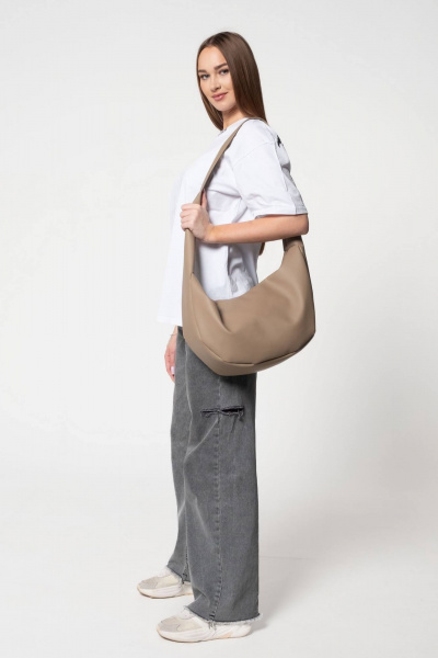 Бежевый кожаный аксессуар стильная сумка MT.Style Dolly IRIS - фото 6