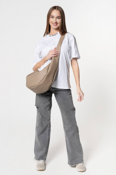 Бежевый кожаный аксессуар стильная сумка MT.Style Dolly IRIS - фото 4