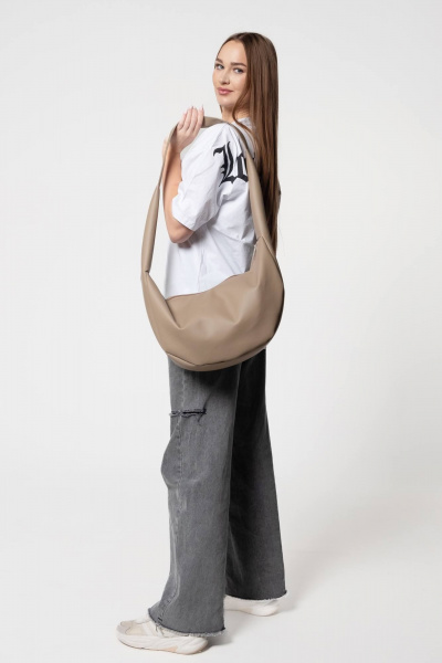 Бежевый кожаный аксессуар стильная сумка MT.Style Dolly IRIS - фото 2