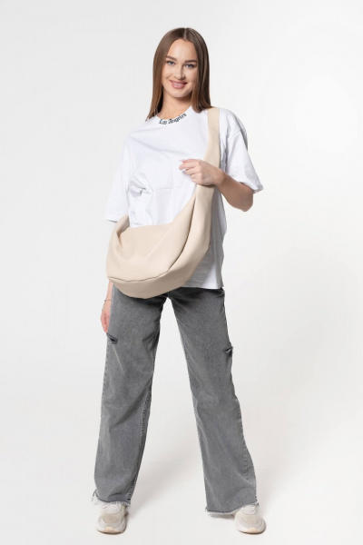 Бежевая экокожаная сумка универсальная на каждый день MT.Style Dolly BEZ - фото 2