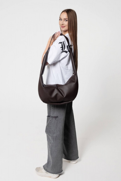 Коричневая стильная сумка из экокожи для ежедневного образа MT.Style Dolly BROWN - фото 3