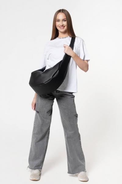 Черная кожаная сумка классическая на каждый день MT.Style Dolly BLACK - фото 4