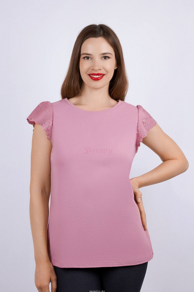 Летний хлопковый майка с вышивкой Verally 498-1 фламинго - фото 1