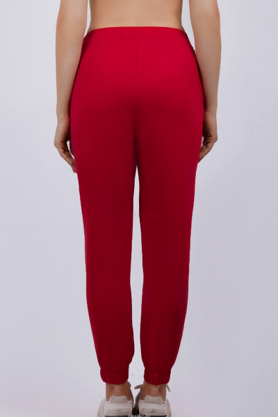 Круглогодичные хлопковые брюки из футера Verally 493-1 красный - фото 3