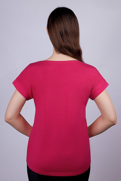 Майка красная с фигурным низом, летняя Verally 433-1 фуксия - фото 2