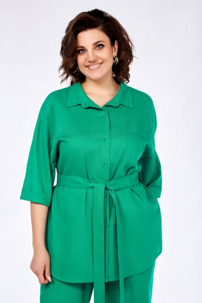 Блуза, брюки Ольга Стиль С-850 зелень - фото 6
