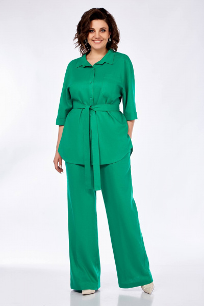 Блуза, брюки Ольга Стиль С-850 зелень - фото 3
