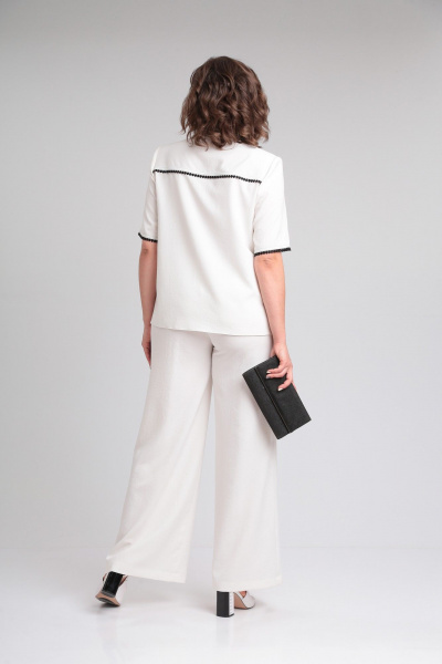 Летний костюм из лен-вишер с короткими рукавами Lady Secret 2950 молочный - фото 7