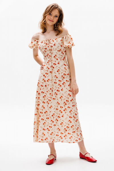 Платье EOLA 2601 бежевый_принт - фото 9