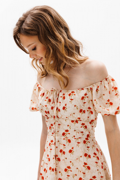 Платье EOLA 2601 бежевый_принт - фото 5