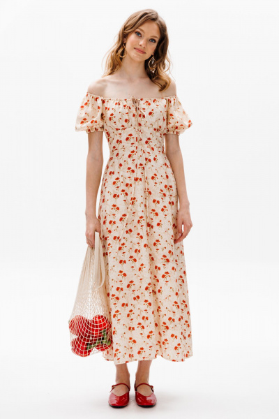 Платье EOLA 2601 бежевый_принт - фото 3