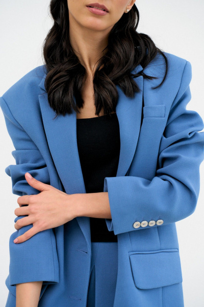 Жакет и шорты из эластичной костюмной ткани ATTIKA А3844-3 синий - фото 3