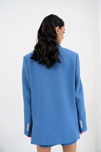 Жакет и шорты из эластичной костюмной ткани ATTIKA А3844-3 синий - фото 2