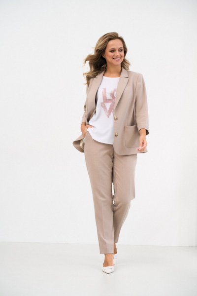 Блуза, брюки, жакет Avord V3780 бежевый - фото 11