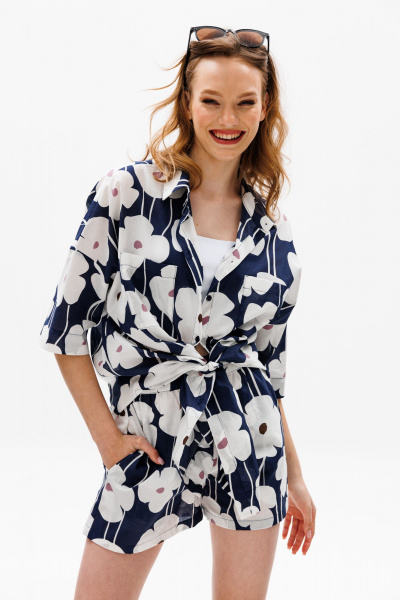 Блуза, шорты EOLA 2627 синий_принт - фото 12