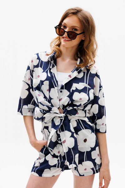 Блуза, шорты EOLA 2627 синий_принт - фото 10