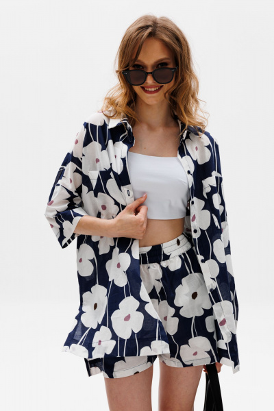 Блуза, шорты EOLA 2627 синий_принт - фото 9