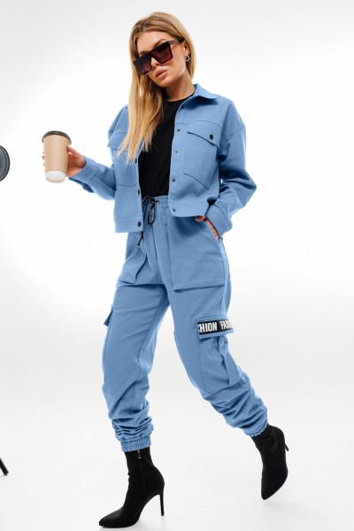 Джинсовые брюки и жакет свободного силуэта для повседневности Ambera Style 2045в - фото 1