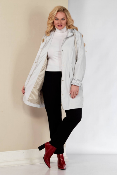 Плащ Shetti 2146 светло-серый - фото 7