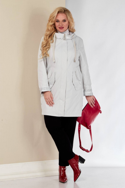 Плащ Shetti 2146 светло-серый - фото 4