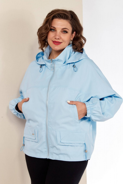 Демисезонная куртка с капюшоном Shetti 2148 голубой - фото 4