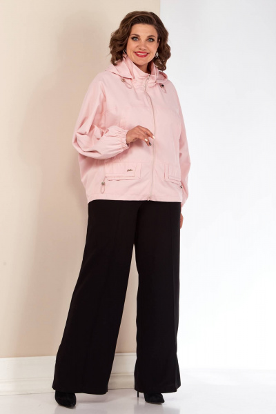 Демисезонная куртка с капюшоном и рельефами Shetti 2148 пудра - фото 6