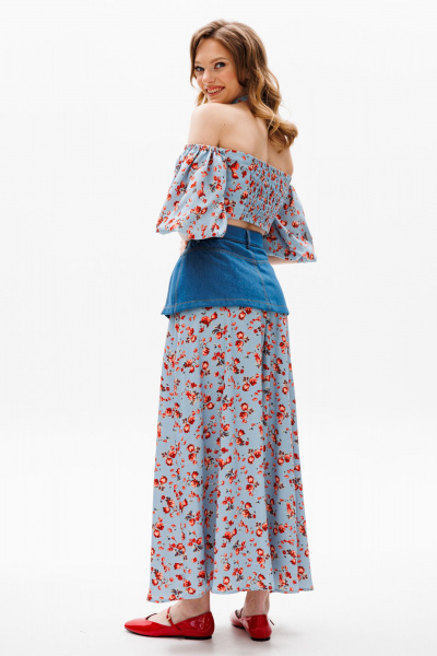 Блуза EOLA 2650 голубой_принт - фото 2