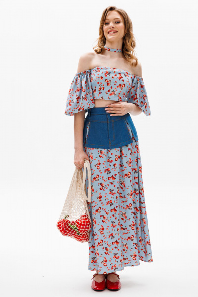 Блуза EOLA 2650 голубой_принт - фото 1