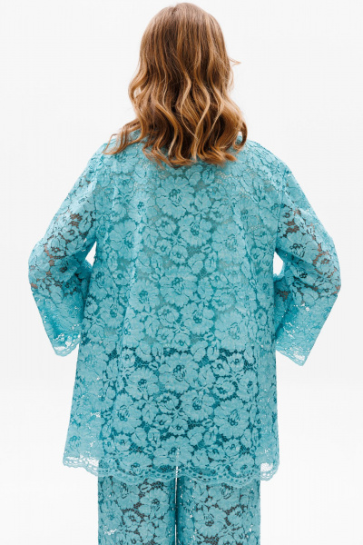 Комплект из гипюра с прямыми брюками и блузой EOLA 2649 мята - фото 9